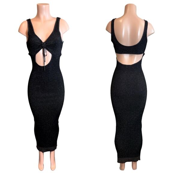 Beach Bunny Lennon Maxi Dress SZ M BLACK $129 - Picture 2 of 6